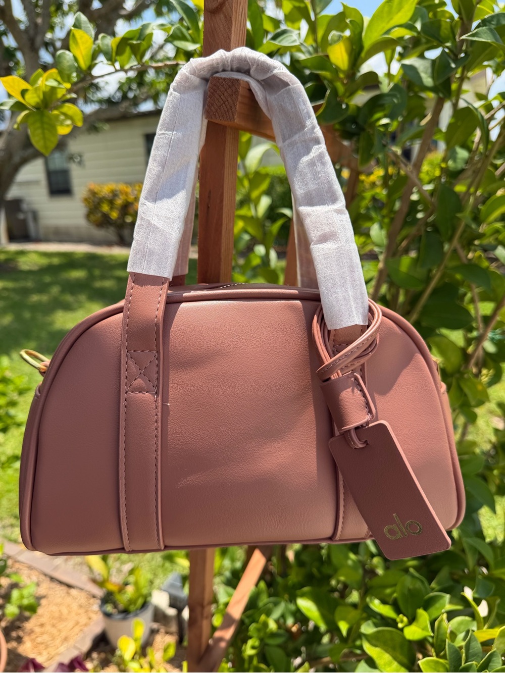 ALO Yoga Brownish Mini Dome Bag with Luggage Tag
